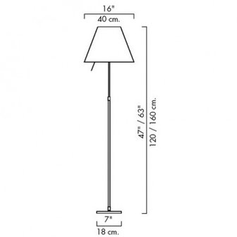 Luceplan Costanza vloerlamp hoogteverstelbaar sensor gedimd