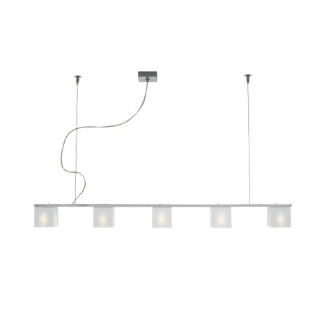 Fabbian Cubetto 5 lichts suspension - white satin  - SHOWROOMMODEL