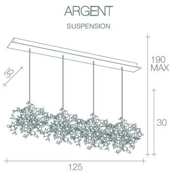 Argent 4 Linear multi light pendant