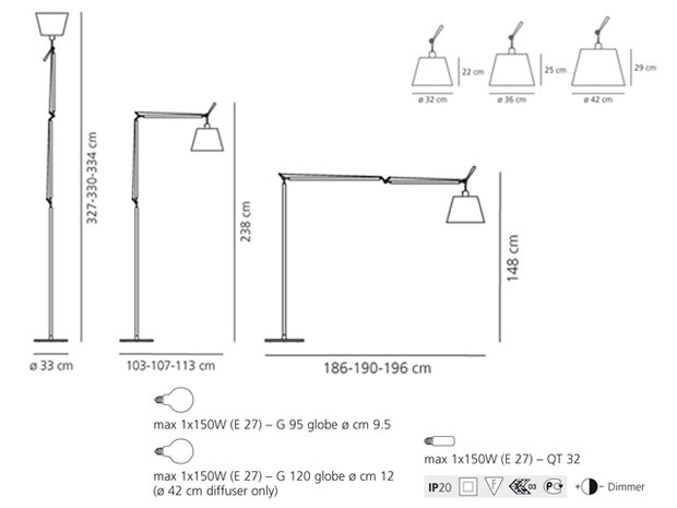 Artemide Tolomeo Mega Terra dimbare versie