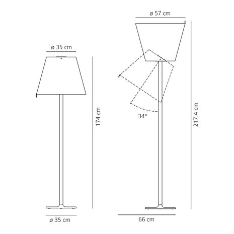 Artemide Melampo Terra - vloer/leeslamp brons