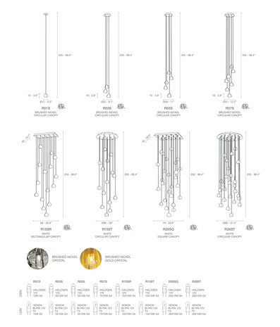 Terzani Mizu 5 light pendant 